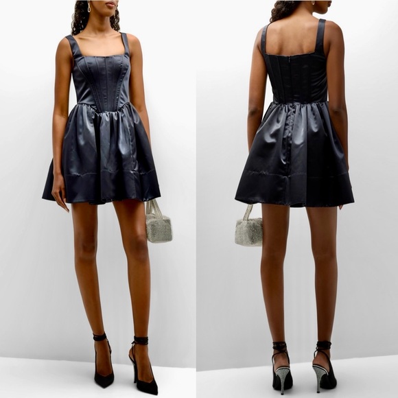 🌺🎉HP🎉🌺 NWT Staud Landscape Mini Dress Black - Picture 5 of 16